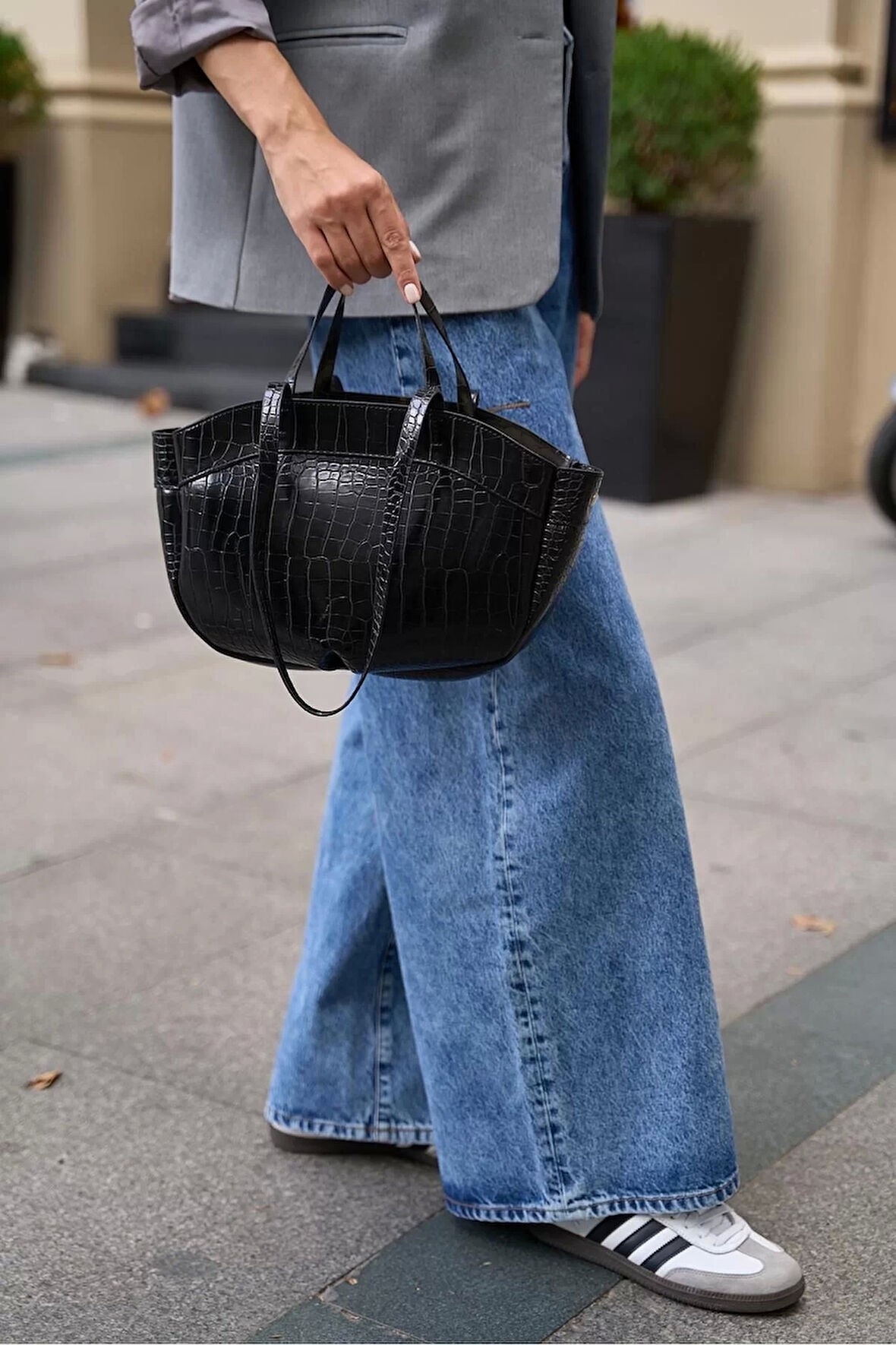 Kadın PU Deri Suni Süet Geniş Shopper Çanta Fermuarlı El ve Omuz Askılı Premium Kalite Uzun Ömürlü