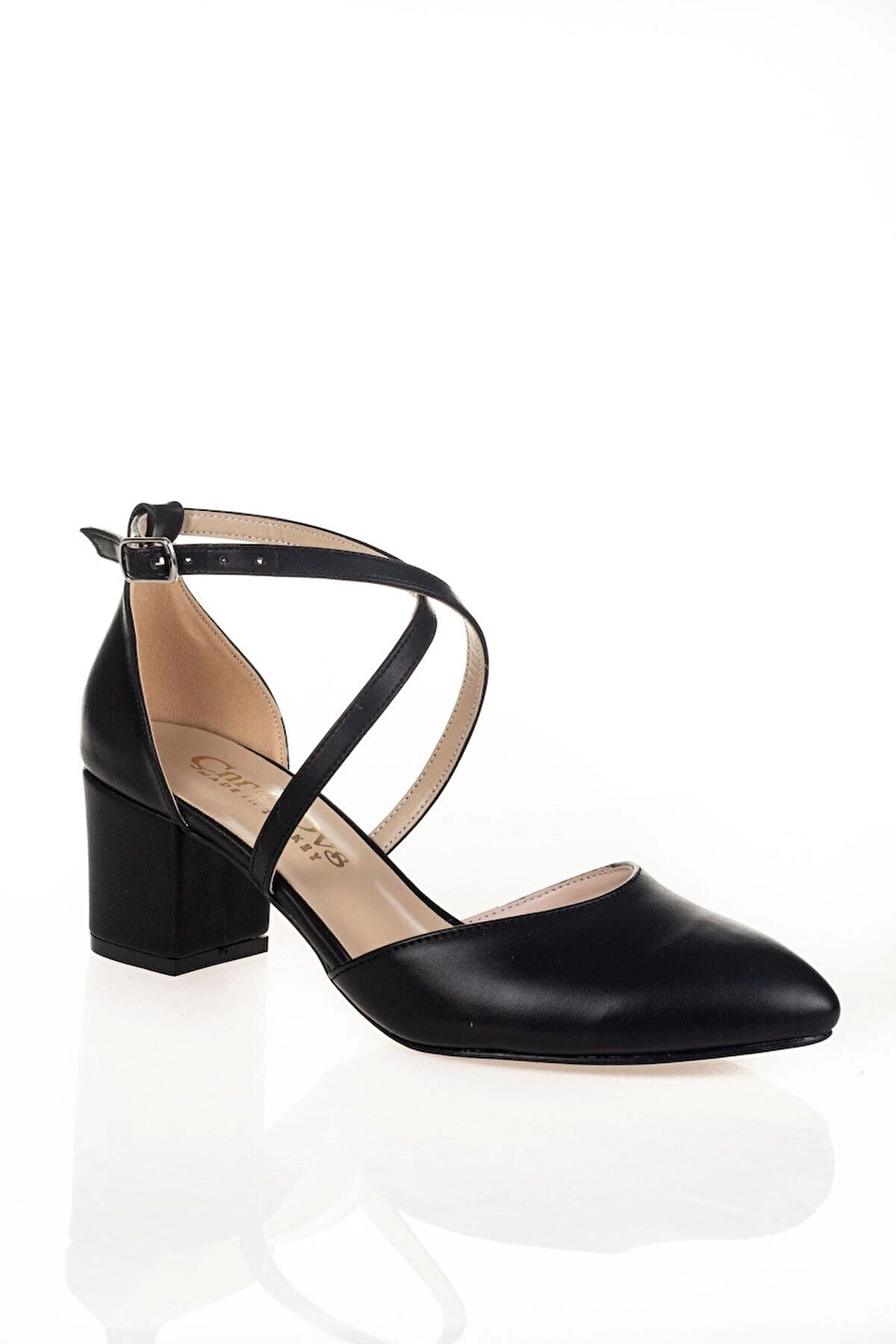 Siyah Cilt Topuklu Kadın Klasik Ayakkabı Kadın Topuklu Abiye Ayakkabı Şık Gece Ayakkabısı