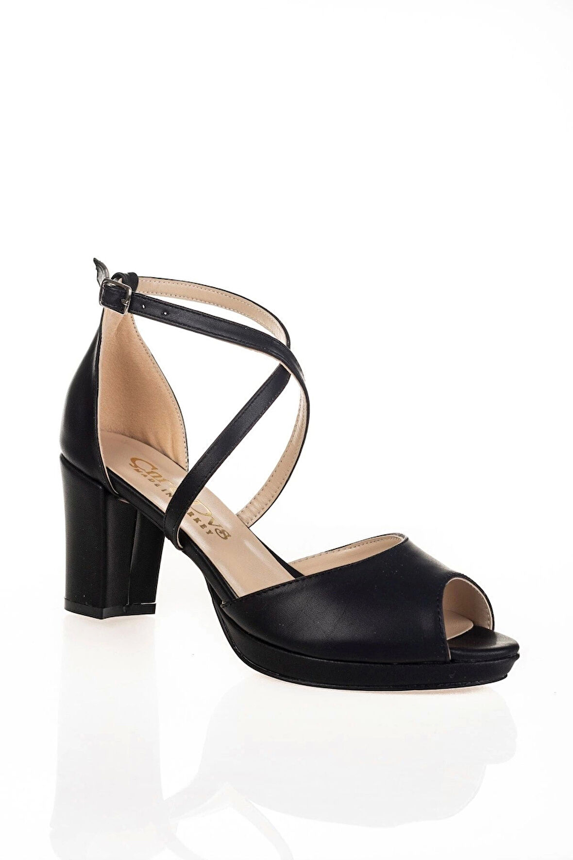 Siyah Cilt Topuklu Kadın Klasik Ayakkabı Kadın Topuklu Abiye Ayakkabı Şık Gece Ayakkabısı