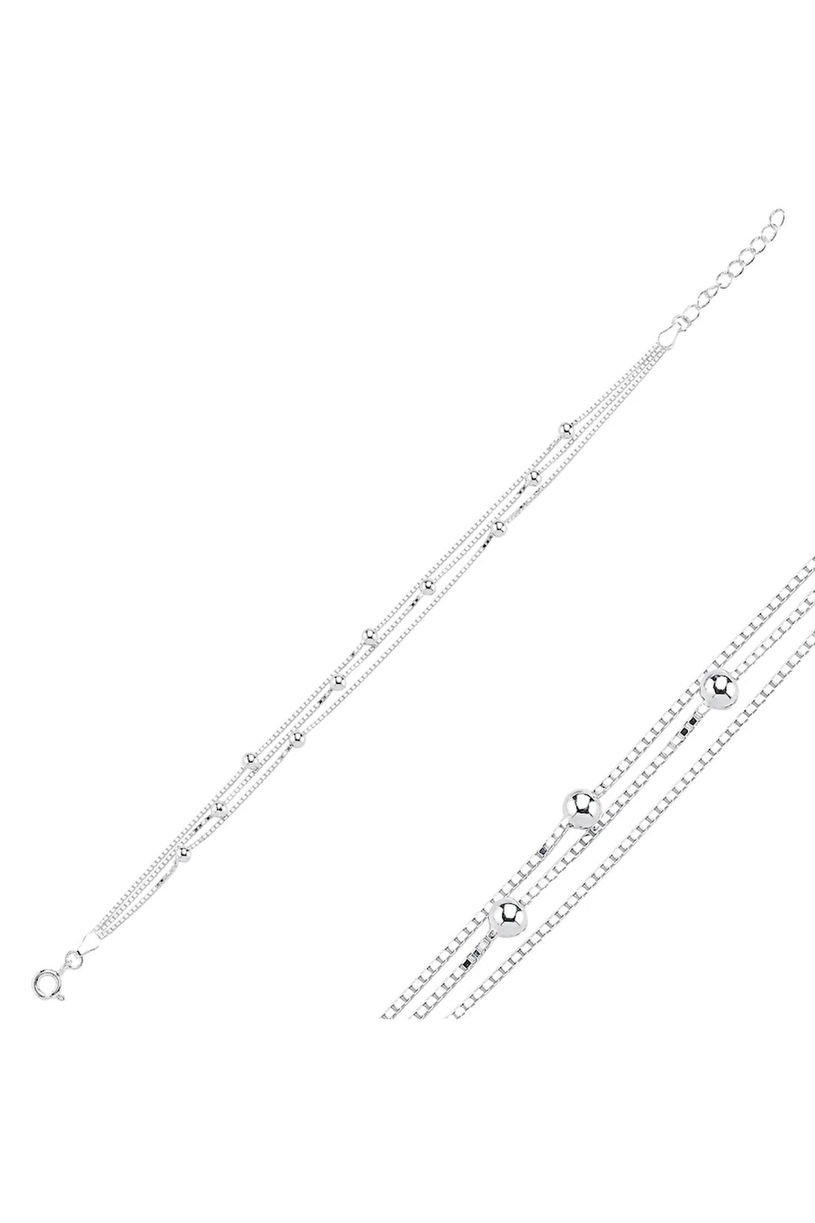 925 Ayar Gümüş Üç Sıra & Taşsız Toplu Bileklik