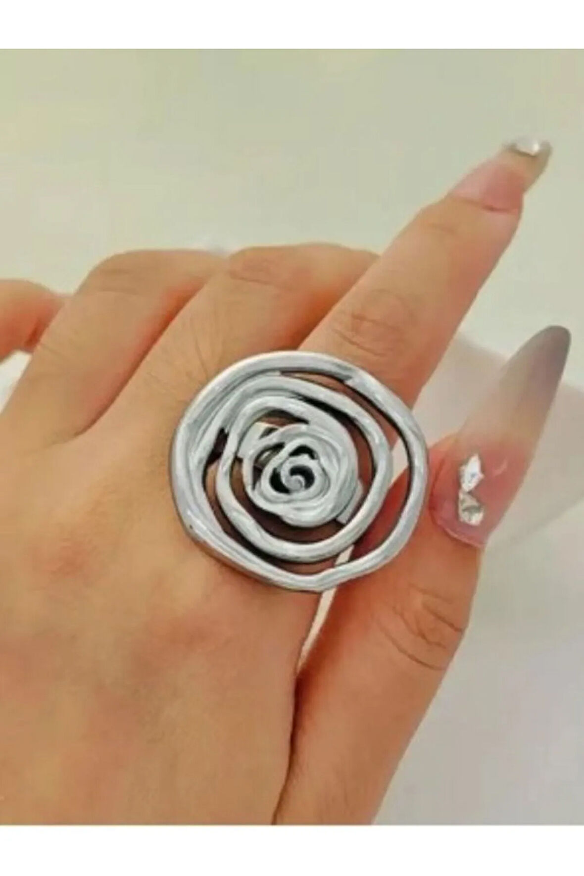 Geometrik Ayarlanabilir Çelik Yüzük