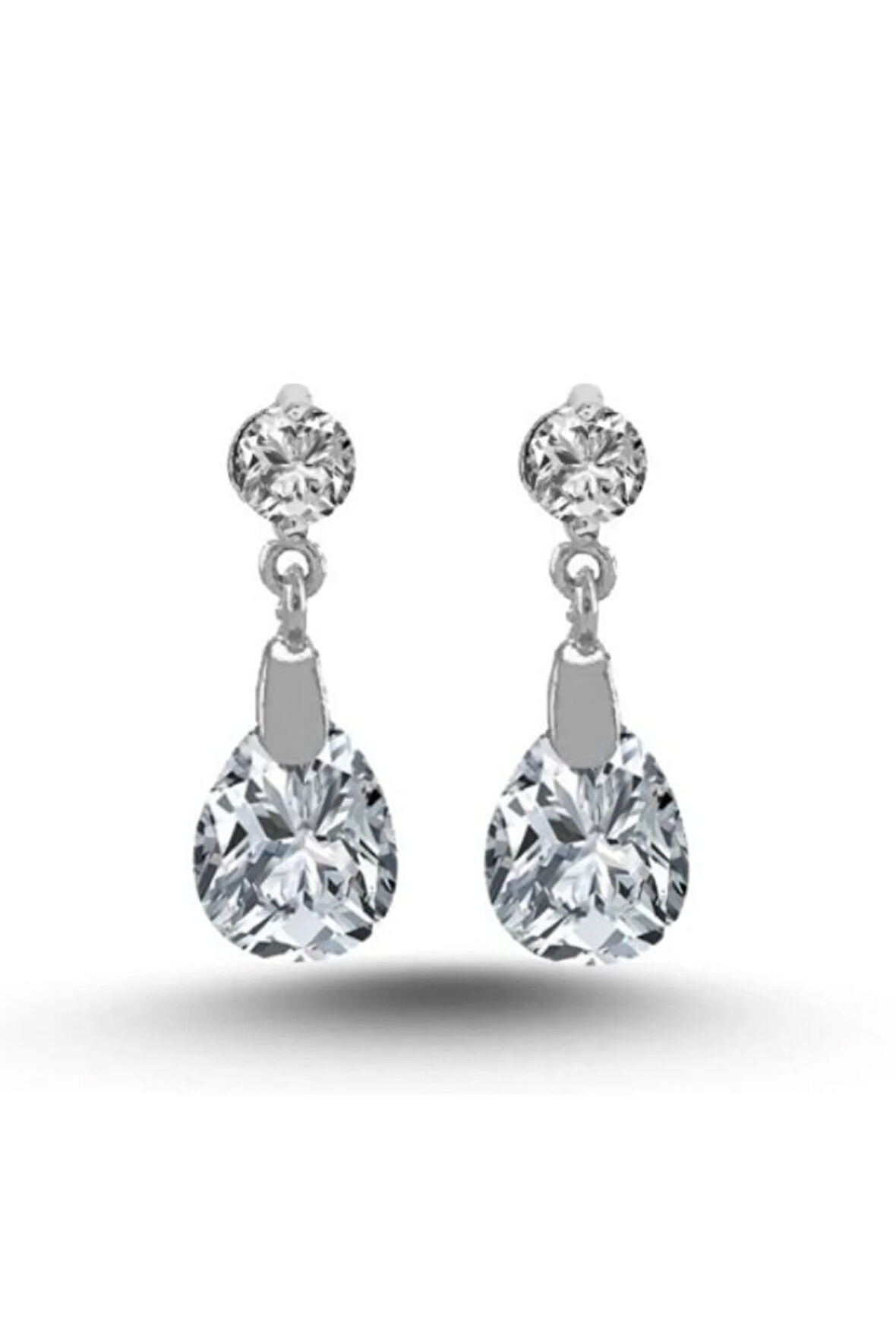 925 Ayar Gümüş Kristal Damla Küpe