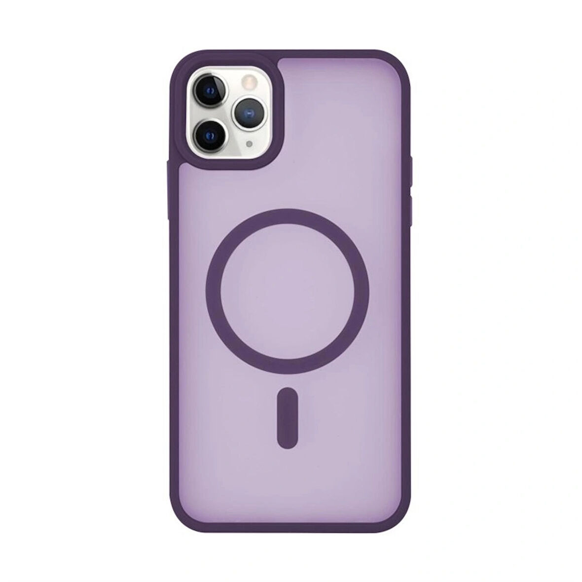 iPhone 11 Pro Max "Cam Hediyeli" Tam Korumalı Yanları Renkli Silikon Kılıf Magsafe Şarj Destekli