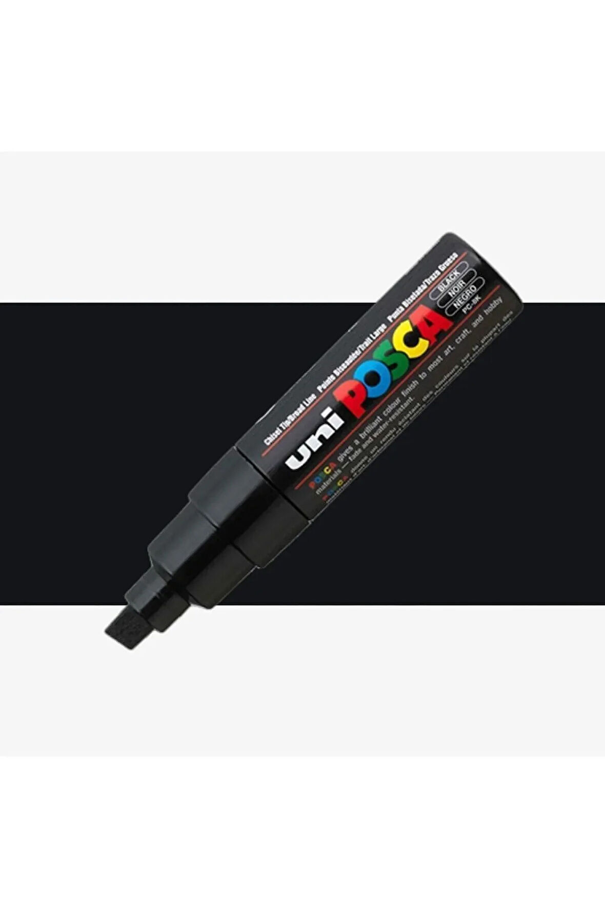 Uni-ball Posca PC-8K 8.0 Poster Markör Kalem (1 Adet Siyah + 1 Adet Beyaz)