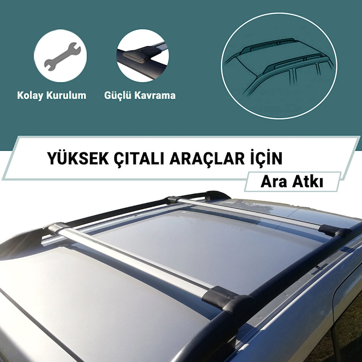  Ford Connect 2002 – 2012 Arası Için Klasik Ara Atkı Seti Portbagaj Tavan Taşıyıcı Seti