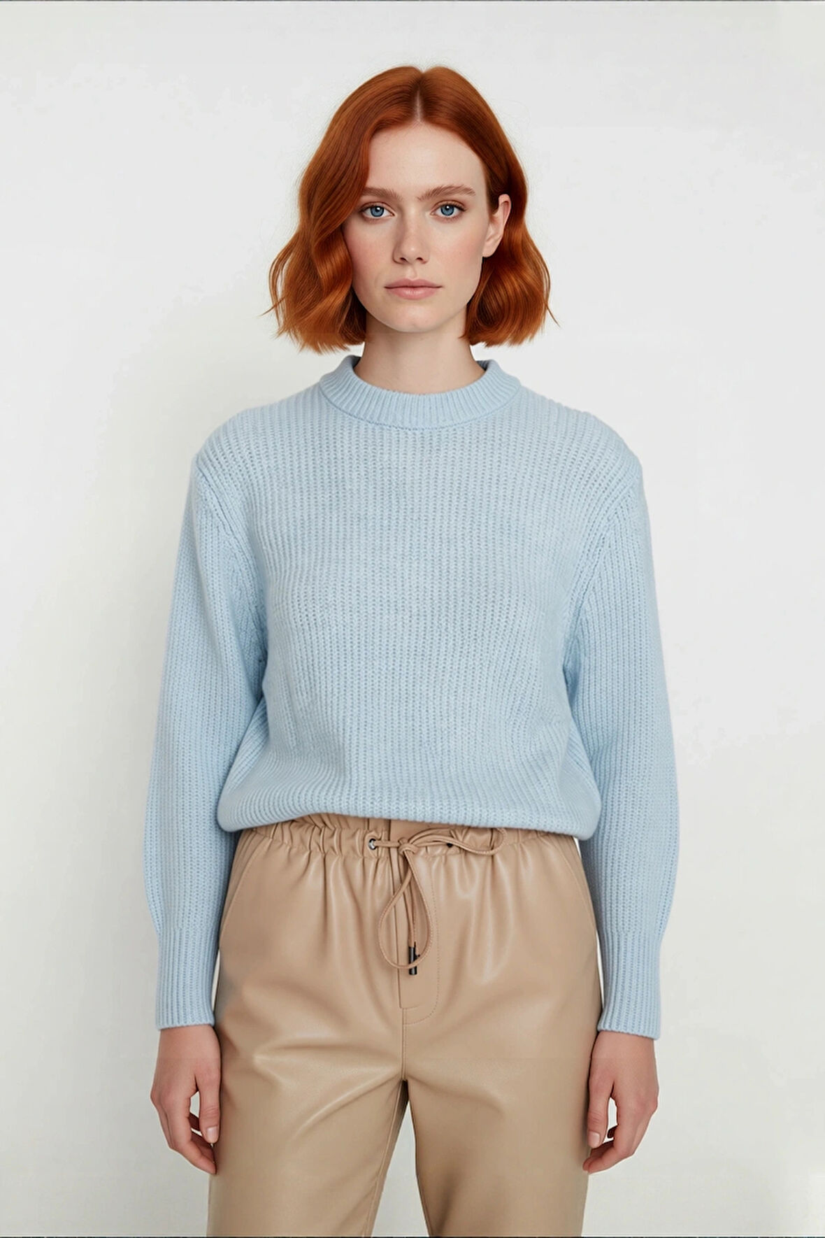 Kadın Basic Oversize Bisiklet Yaka Uzun Kol Triko Kazak Günlük Konforlu Şık Kışlık Giyim Kaliteli