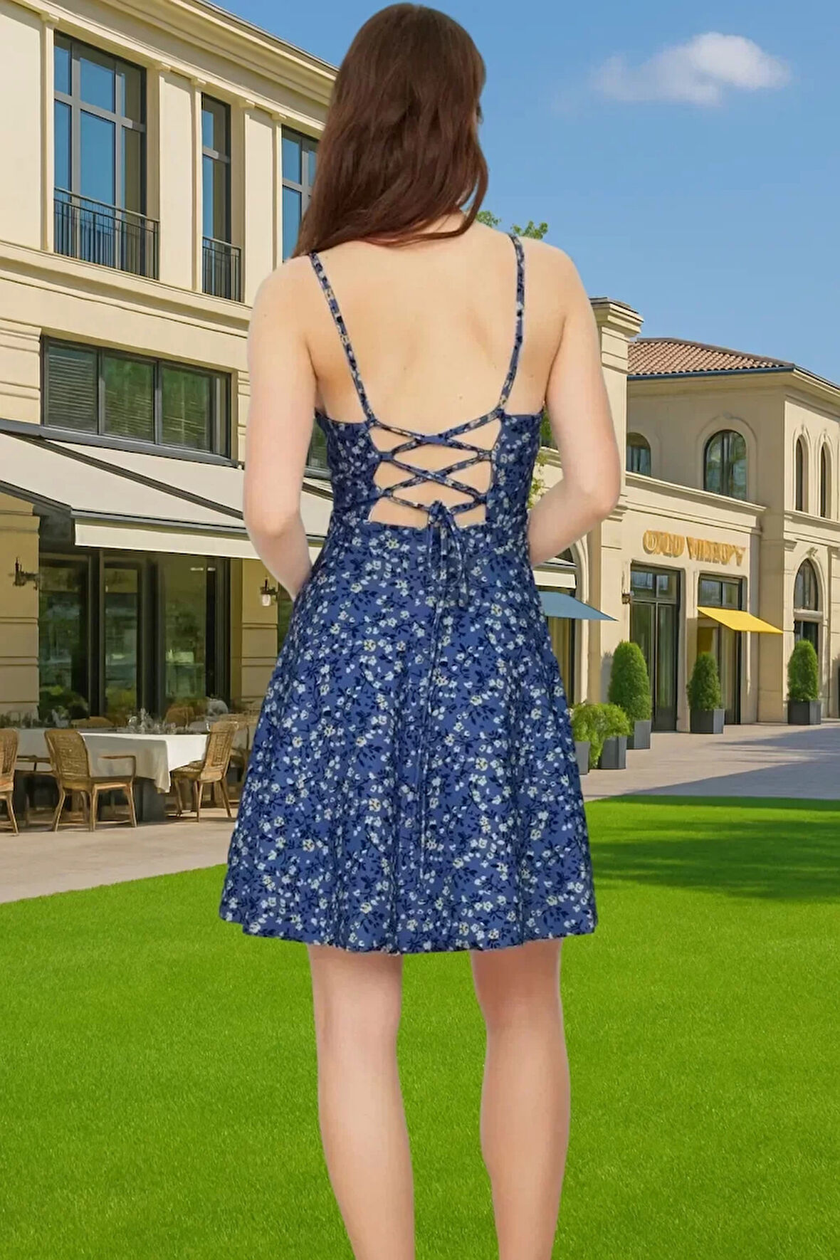 Kadın Yazlık Mini Elbise Polyester Örme Kumaş V Yaka Günlük Modern Stil Trend Tasarım