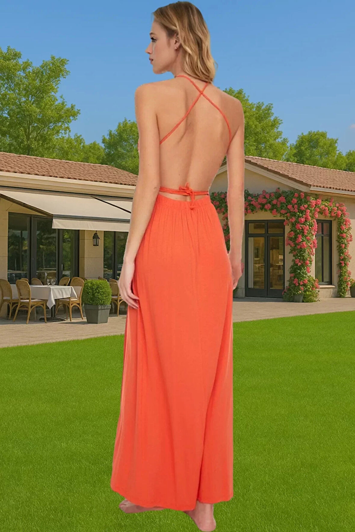 Şık Viskoz Maxi Elbise Yazlık Plaj Kombinleri İçin Rahat Ve Şık Modern Stil Şık Görünüm Özel Tasarım