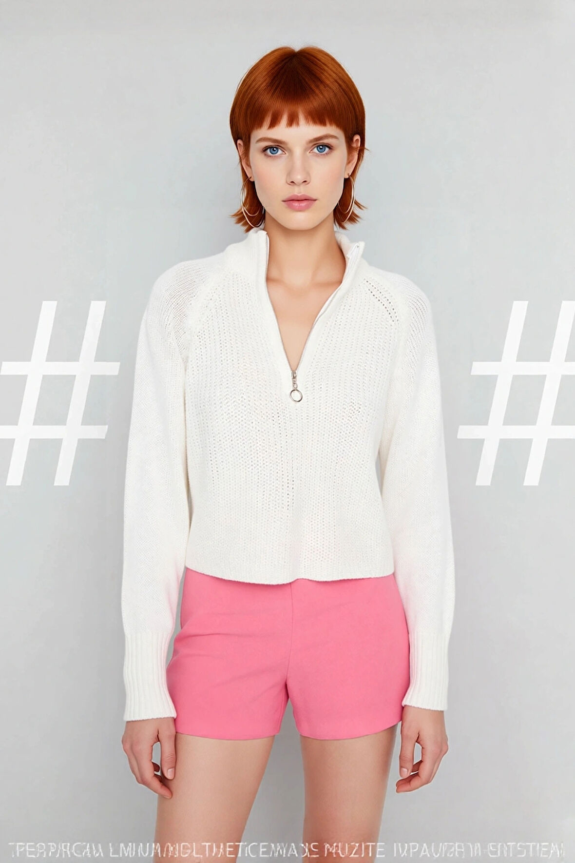 Kadın Regular Kalıp Selanik Örgü Fermuarlı Dik Yaka Crop Triko Kazak Soğuk Havaların Şık Seçimi