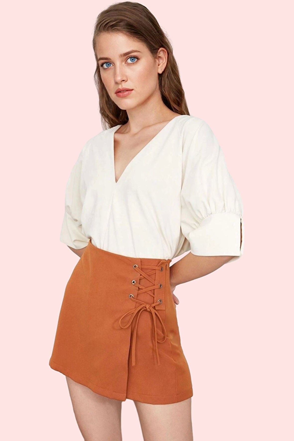 Kadın Yüksek Bel Şort Etek Günlük Kullanım İçin İdeal Şık Tasarım Yaz Aylarının Vazgeçilmezi