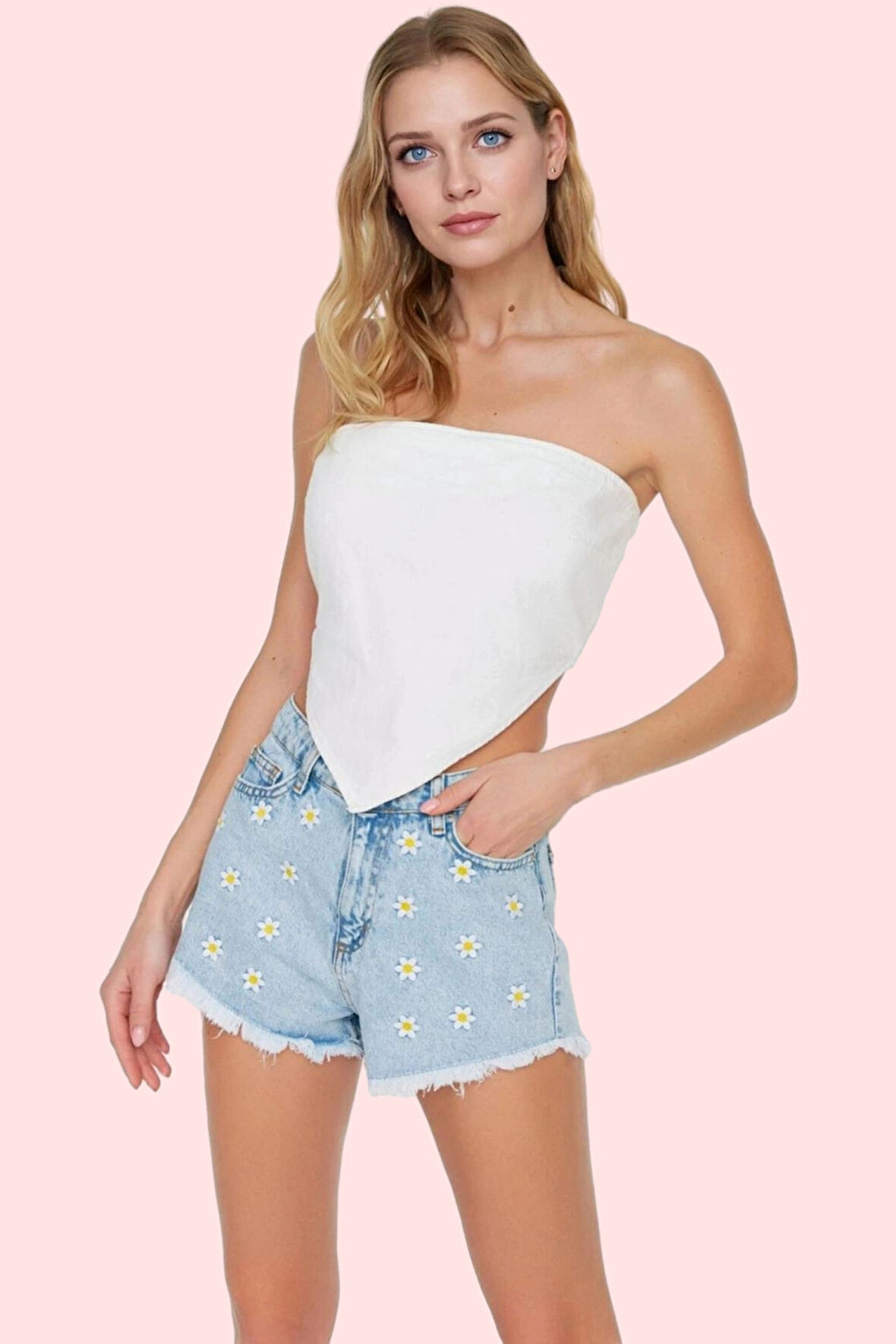 Kadın Pamuk Denim Şort Normal Bel Boru Paça Yazlık Günlük Kullanım Yaz Aylarının Vazgeçilmezi