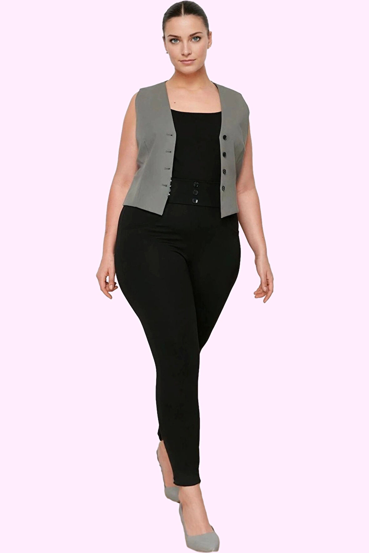 Kadın Skinny Pantolon Yüksek Bel Interlok Dokuma Rahat Günlük Stil Yaz Aylarının Vazgeçilmezi