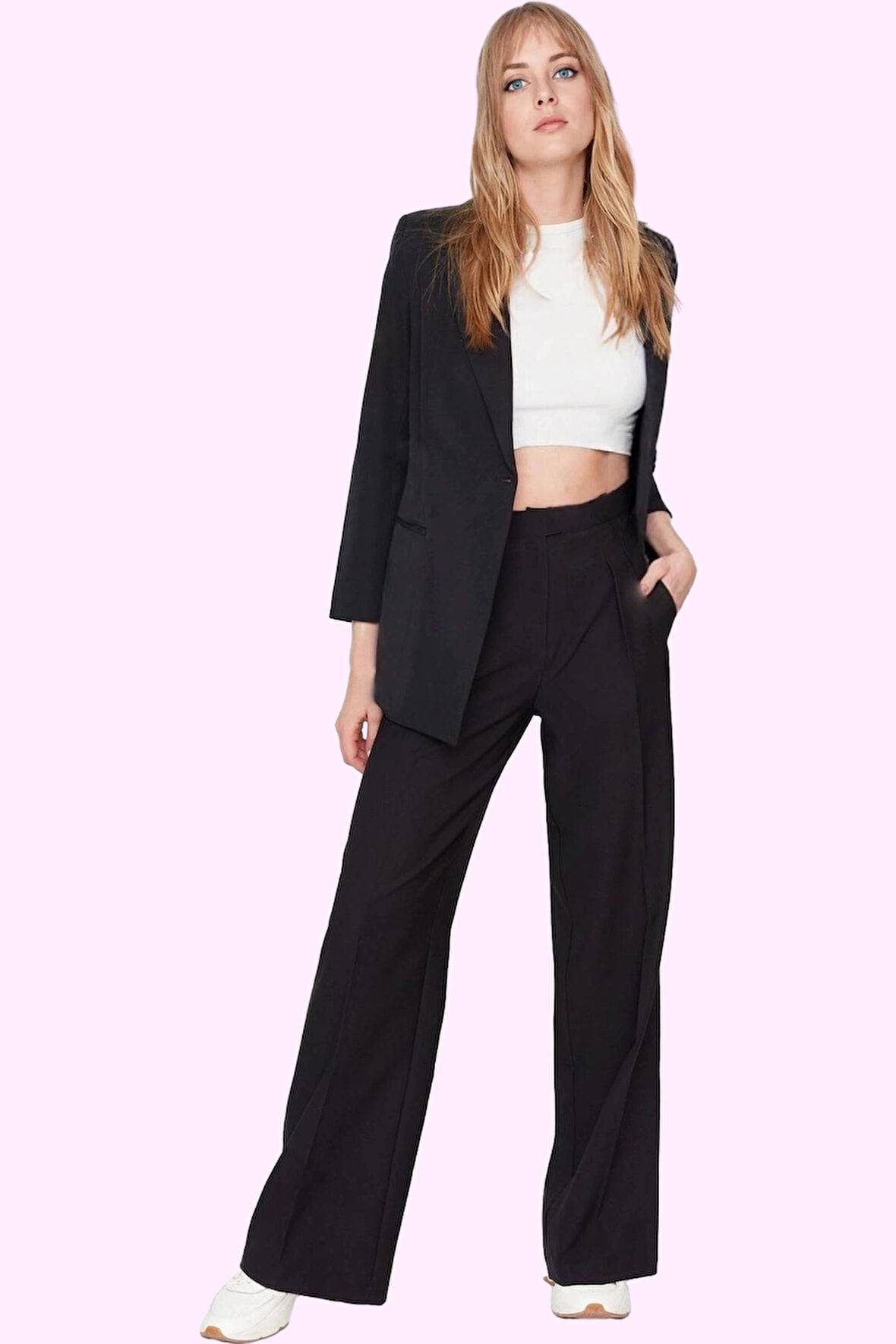 Kadın Regular Pantolon Finike Dokuma Kumaş Casual Stil Rahat Kesim Yaz Aylarının Vazgeçilmezi