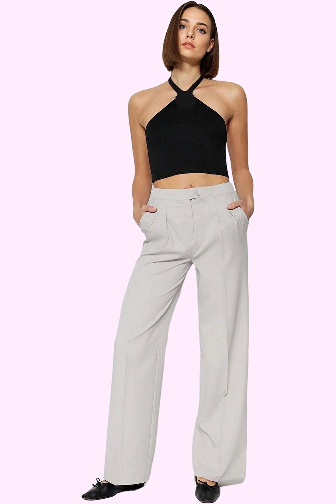 Kadın Regular Pantolon Finike Dokuma Kumaş Casual Stil Rahat Kesim Yaz Aylarının Vazgeçilmezi