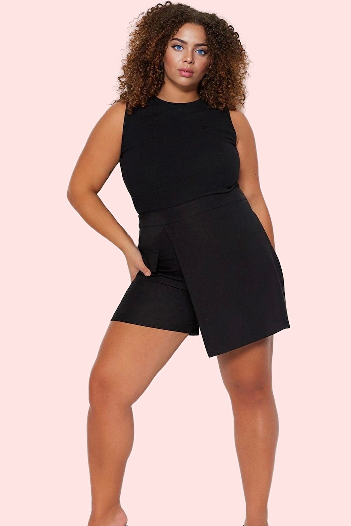 Kadın Düz Desen Şort Etek Polyester Günlük Casual Kombin Hafta Sonu Yaz Aylarının Vazgeçilmezi