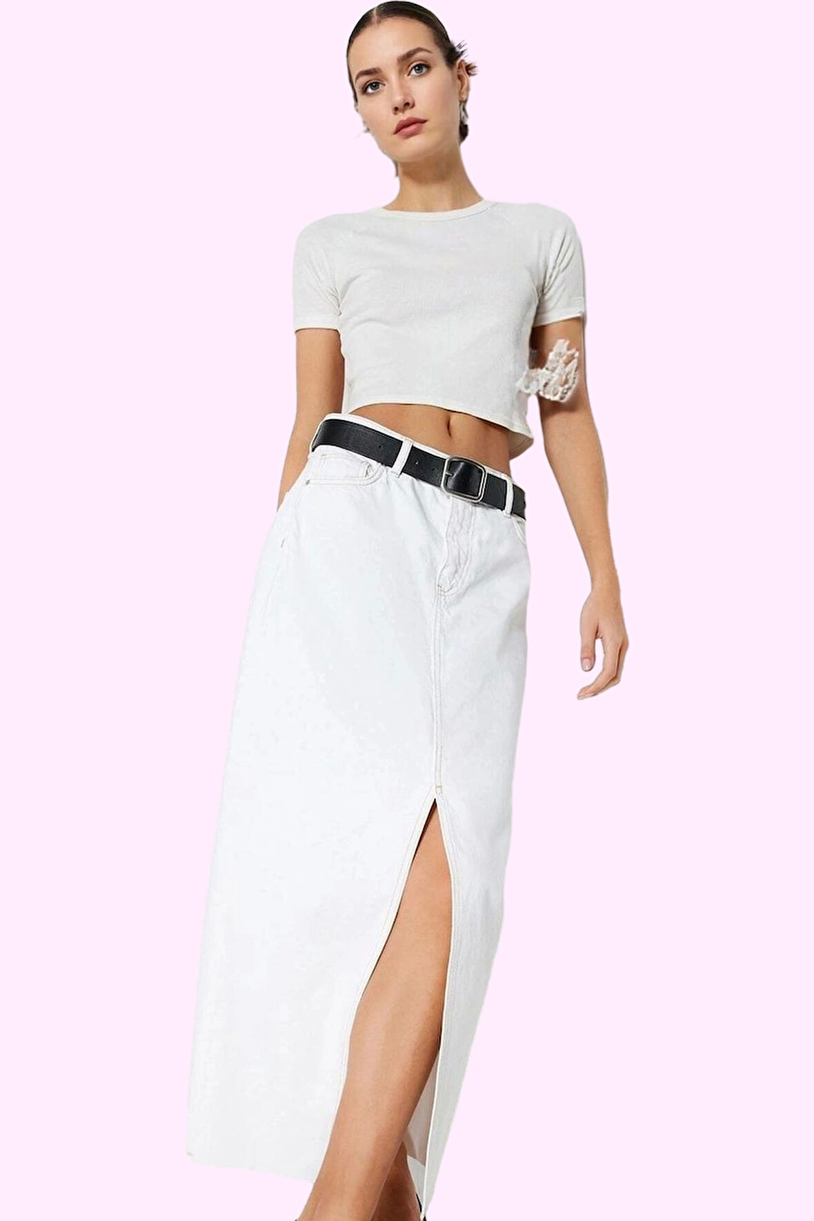 Kadın A line Denim Maxi Etek Pamuk Günlük ve Şık Kombinler Hafta Sonu Yaz Aylarının Vazgeçilmezi