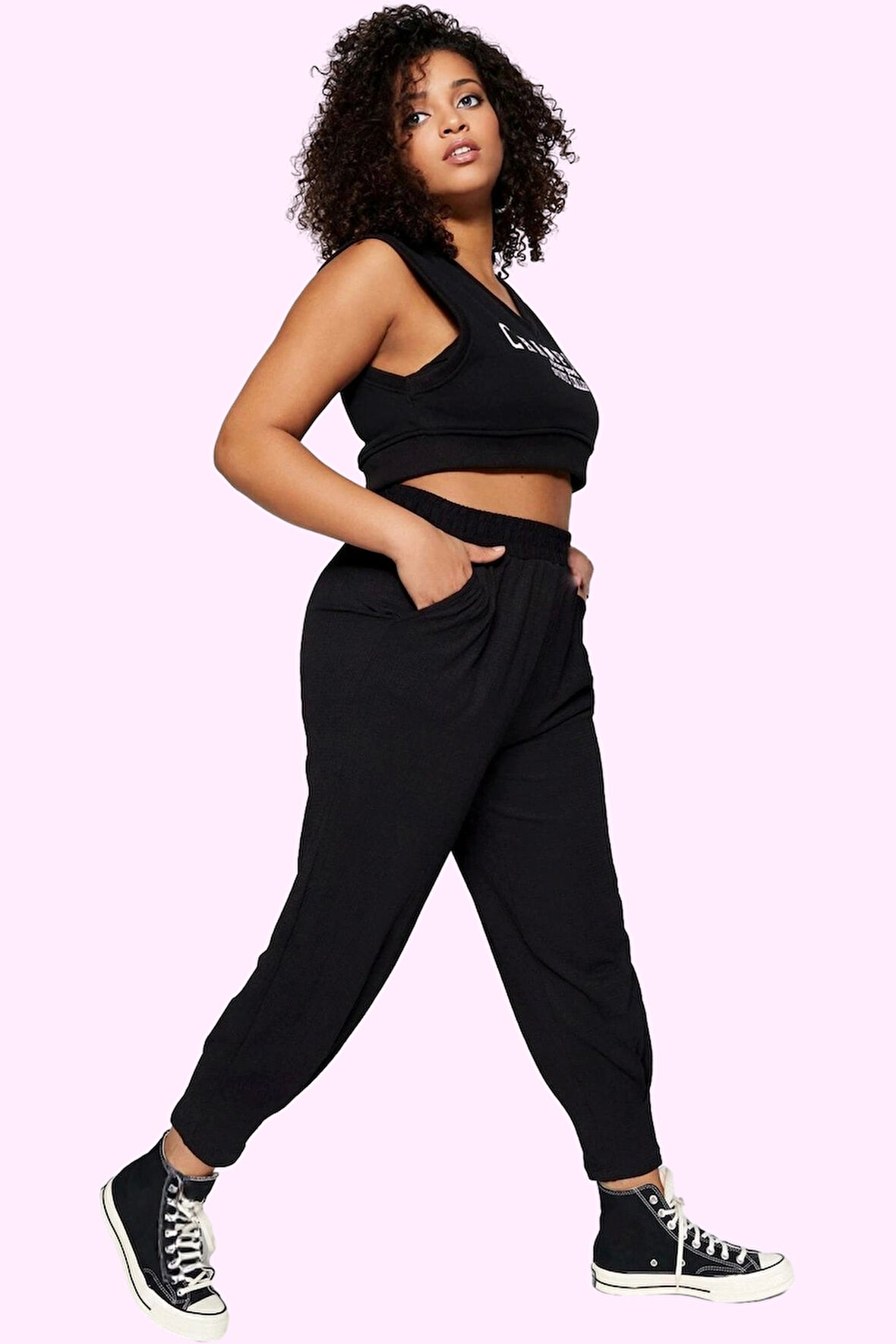 Kadın Büyük Beden Örme Pantolon Yüksek Bel Havuç Kalıp Regular Boy Yaz Aylarının Vazgeçilmezi