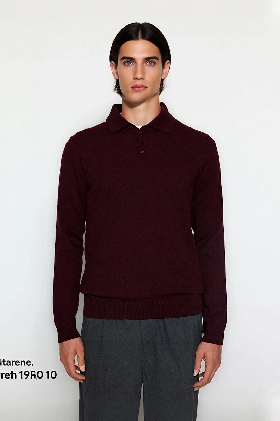 Erkek Smart Polo Yaka Triko Kazak Fitted Kalıp Uzun Kollu Günlük Tarz İçin İdeal Seçim Kaliteli