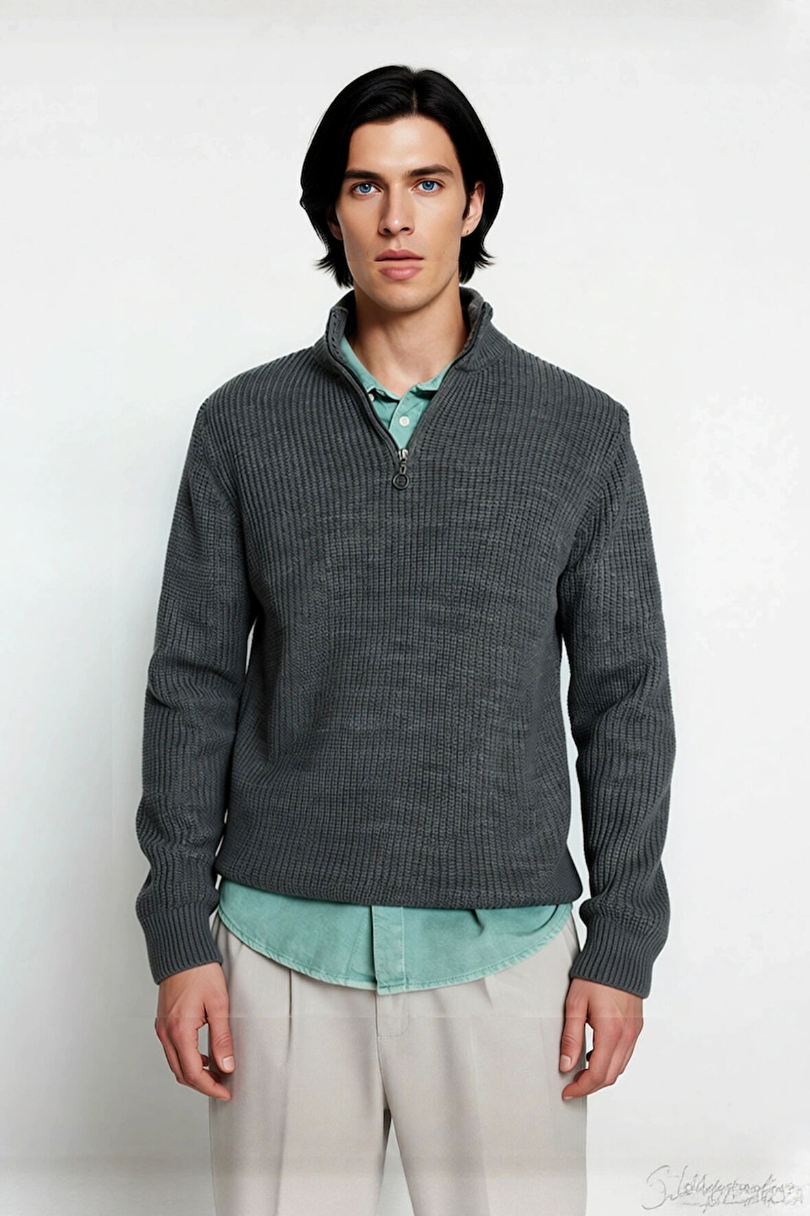 Erkek Casual Regular Kesim Uzun Kollu Triko Kazak Soğuk Günler İçin Konforlu ve Şık Bir Tarz.