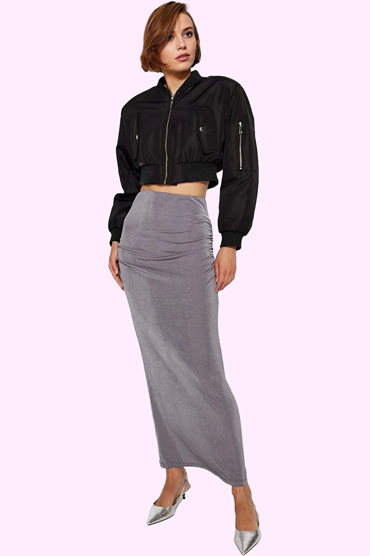 Kadın Maxi Etek Yüksek Belli Örme Kumaş Günlük Casual Hafta Sonu Yaz Aylarının Vazgeçilmezi