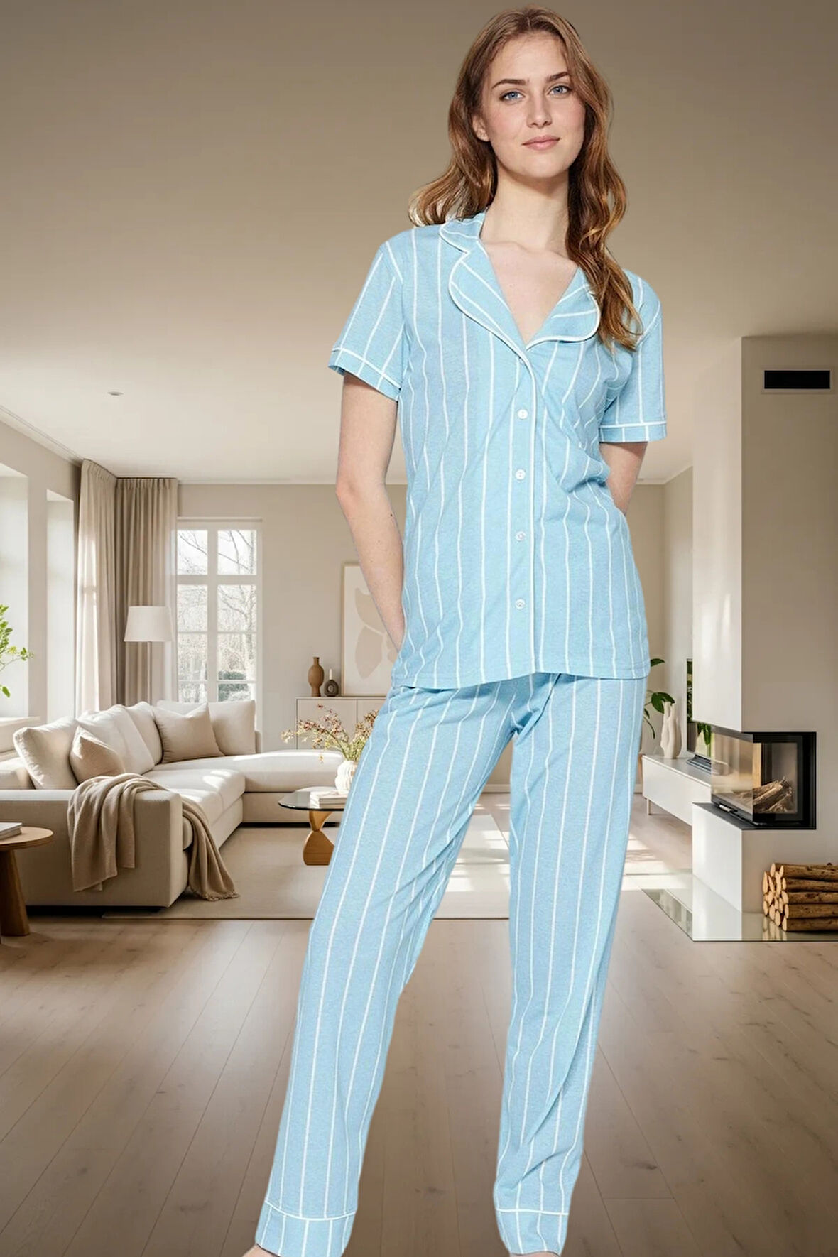 3lü Pijama Takımı Örme Kumaş Regular Kalıp Rahat Uyku Premium Kalite Yüksek