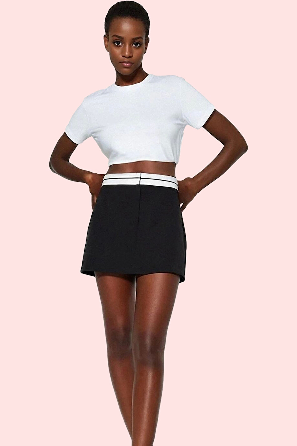 Kadın Düz Şort Etek Yüksek Bel Kemer Detaylı Dokuma Yazlık Günlük Yaz Aylarının Vazgeçilmezi