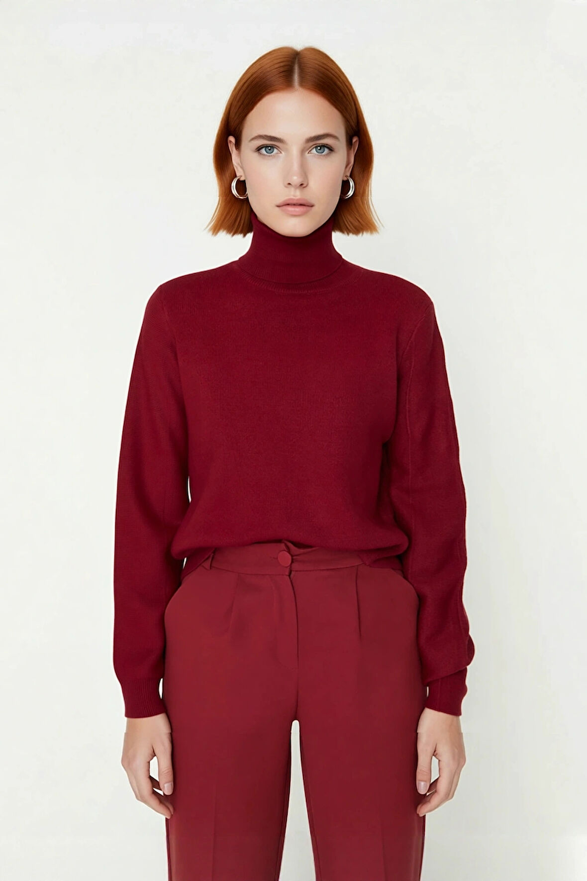 Kadın Günlük Akrilik Oversize Balıkçı Yaka Triko Kazak Konforlu Ve Şık Kış Kombinleri Kaliteli