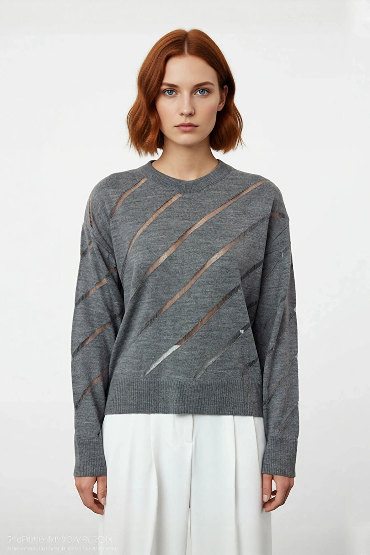 Kadınlar İçin Uzun Kollu Ajurlu Detaylı Triko Kazak Rahat Kesim Şık Tasarım Gündüz Gece Kaliteli