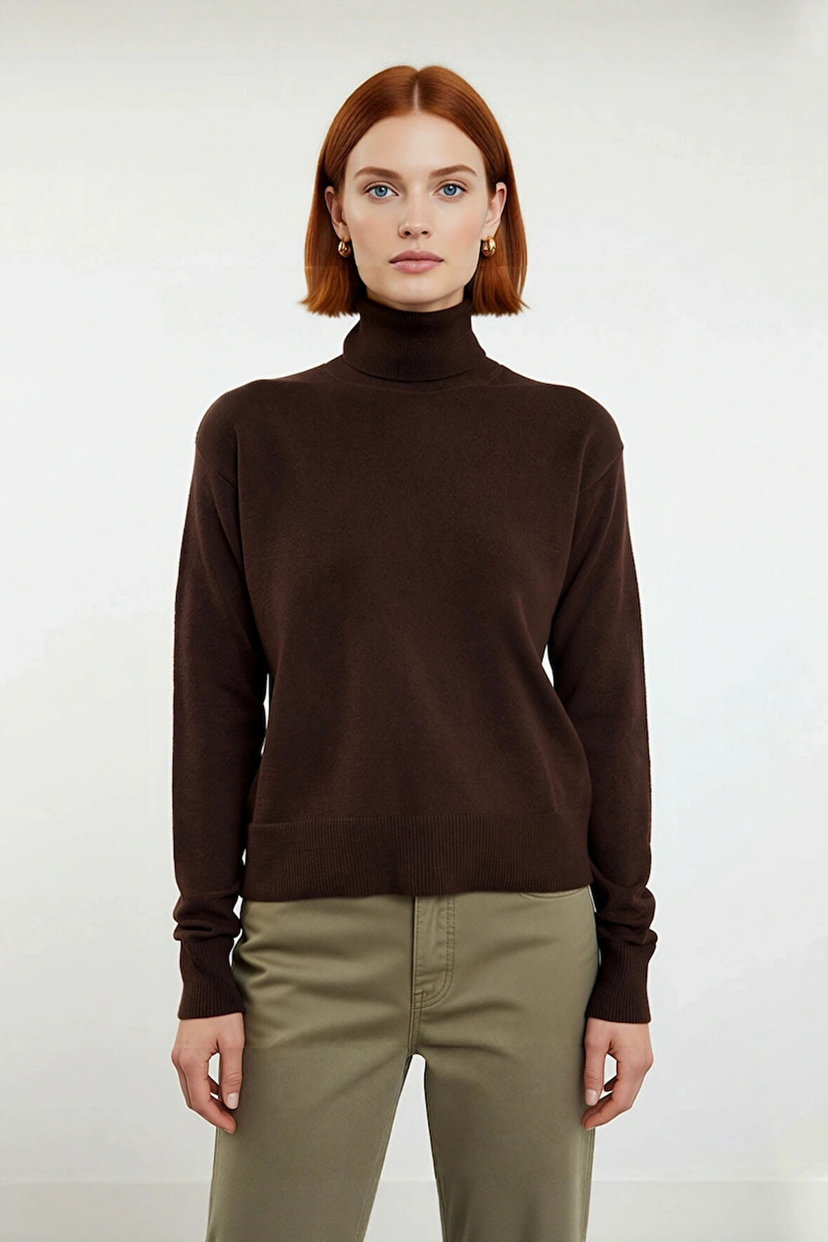 Kadın Uzun Kollu Regular Kesim Yünlü Triko Balıkçı Yaka Kazak Soğuk Günlerin Vazgeçilmezi Kaliteli