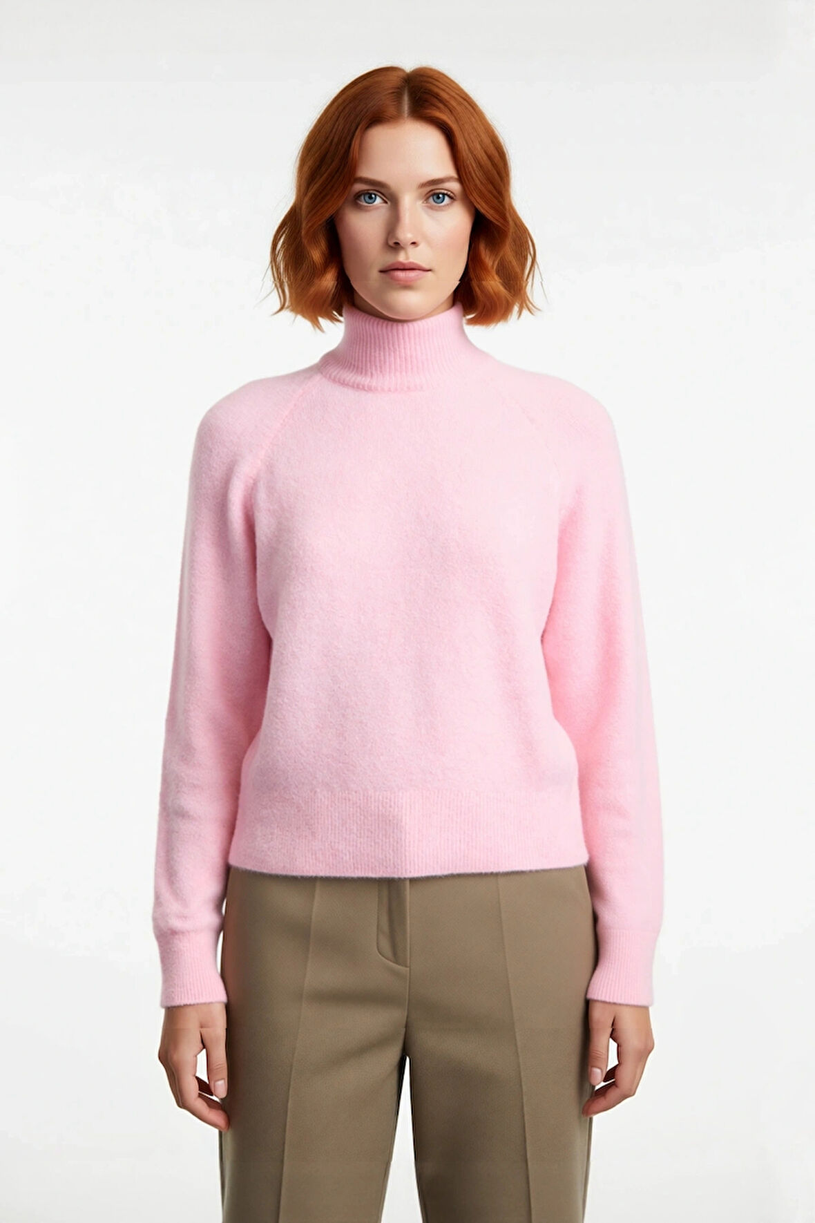 Kadın Bordo Reglan Kol Oversize Dik Yaka Triko Kazak Kış Sezonu İçin İdeal Rahat Günlük Giyim