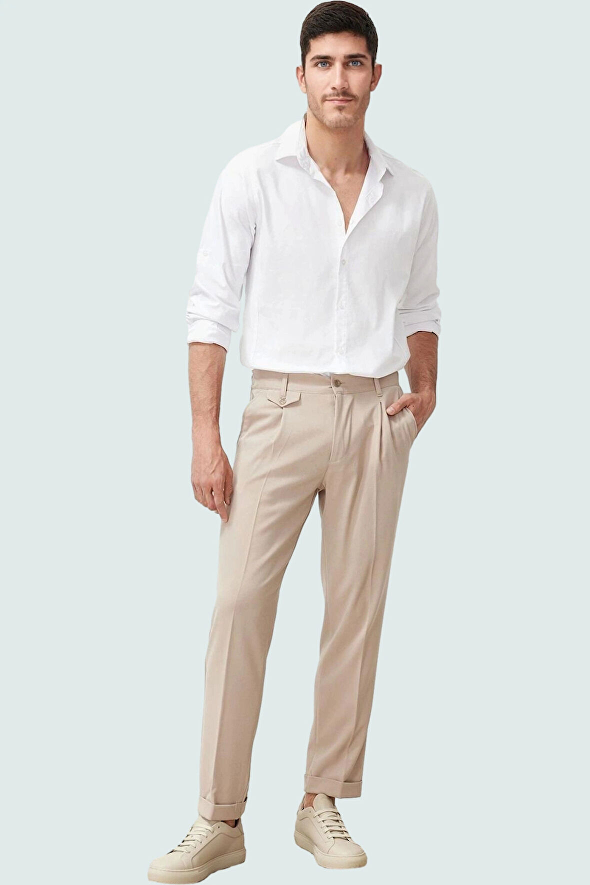 Erkek Regular Boy Bootcut Pantolon Polyester Rahat Günlük Stil Hafta Sonu Kaliteli Malzeme