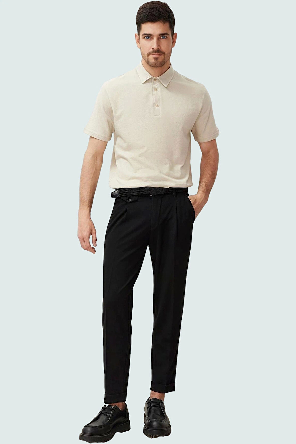 Erkek Regular Boy Bootcut Pantolon Polyester Rahat Günlük Stil Hafta Sonu Kaliteli Malzeme