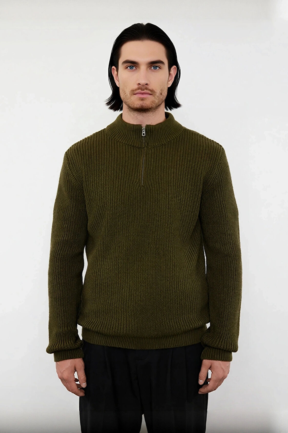 Erkek Casual Regular Kesim Uzun Kollu Triko Kazak Soğuk Günler İçin Konforlu ve Şık Bir Tarz.