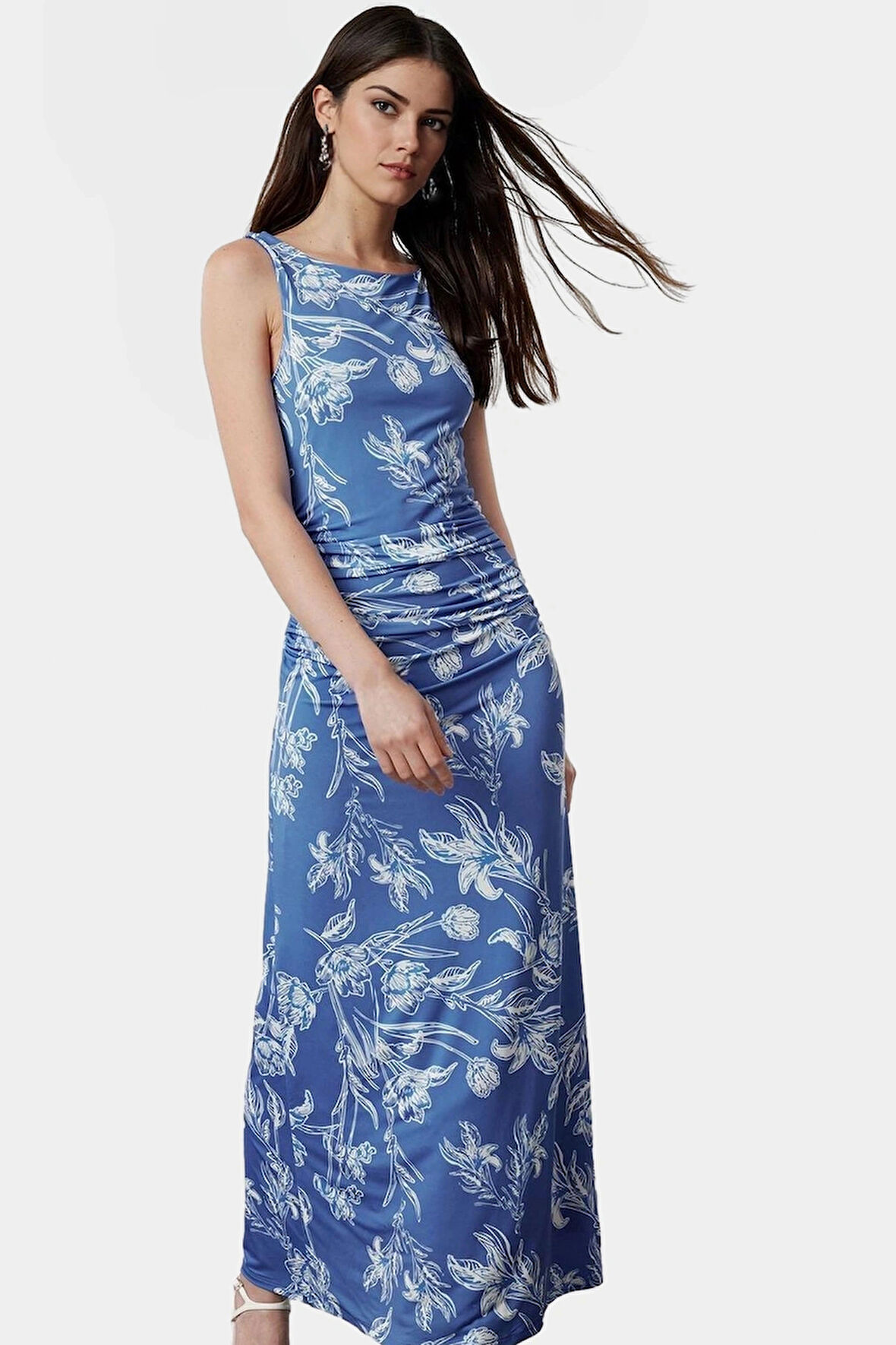 Örme Bodycon Elbise Kayık Yaka Venezia Dokuma Yazlık Dayanıklı Malzeme Mükemmel Uyum