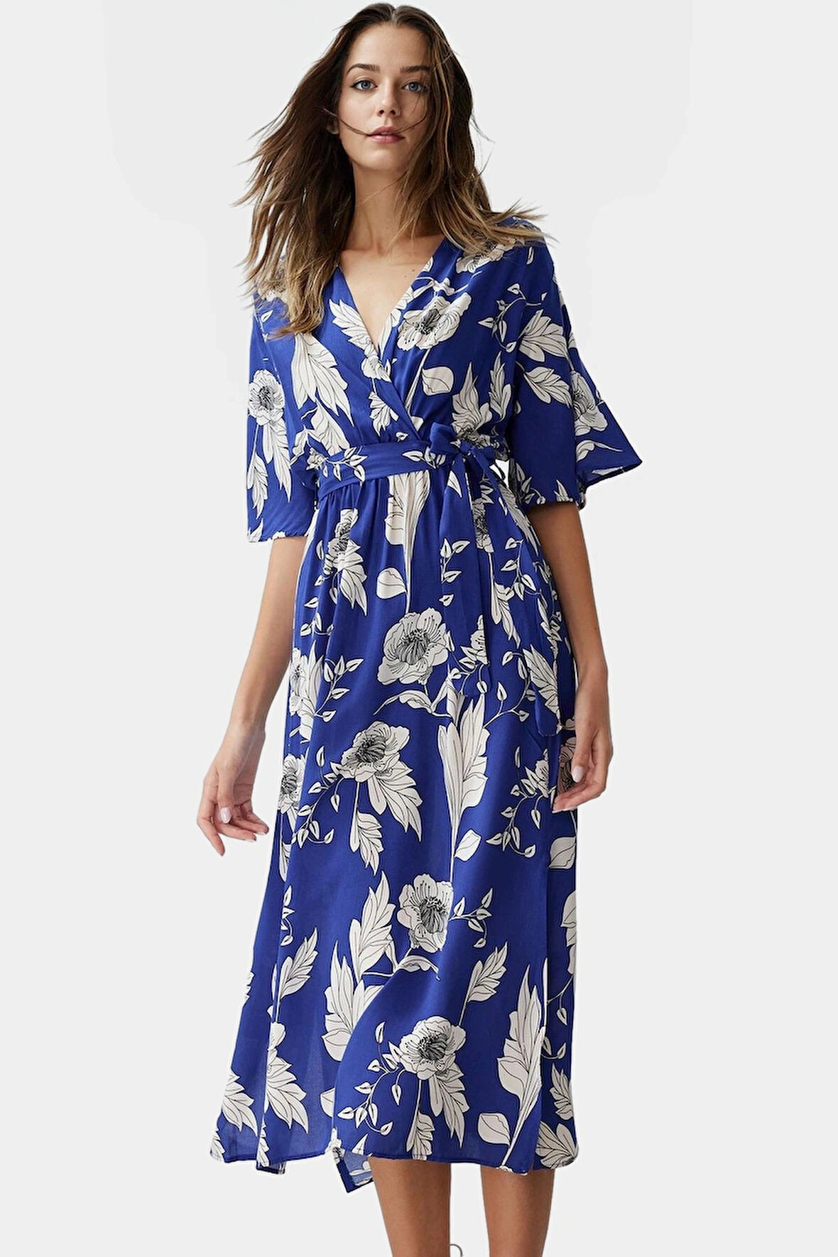 Yazlık Çok Çiçekli A Kesim Maxi Elbise Rahat Şık ve Nefes Alabilir Mükemmel Uyum