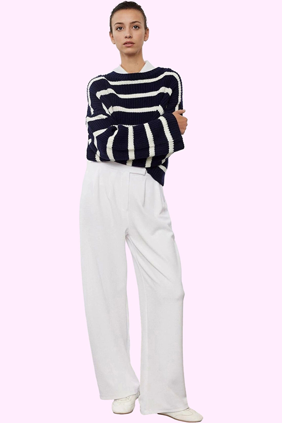 Kadın Renk Casual Yüksek Bel Geniş Paça Pantolon Günlük Kullanım Yaz Aylarının Vazgeçilmezi