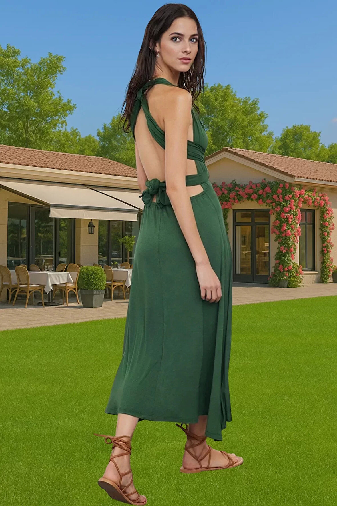 Rahat Viskoz Örme Midi Elbise Yazlık Plaj Bodycon Özenle Seçilmiş Rahat Ve Şık Seçkin Malzeme