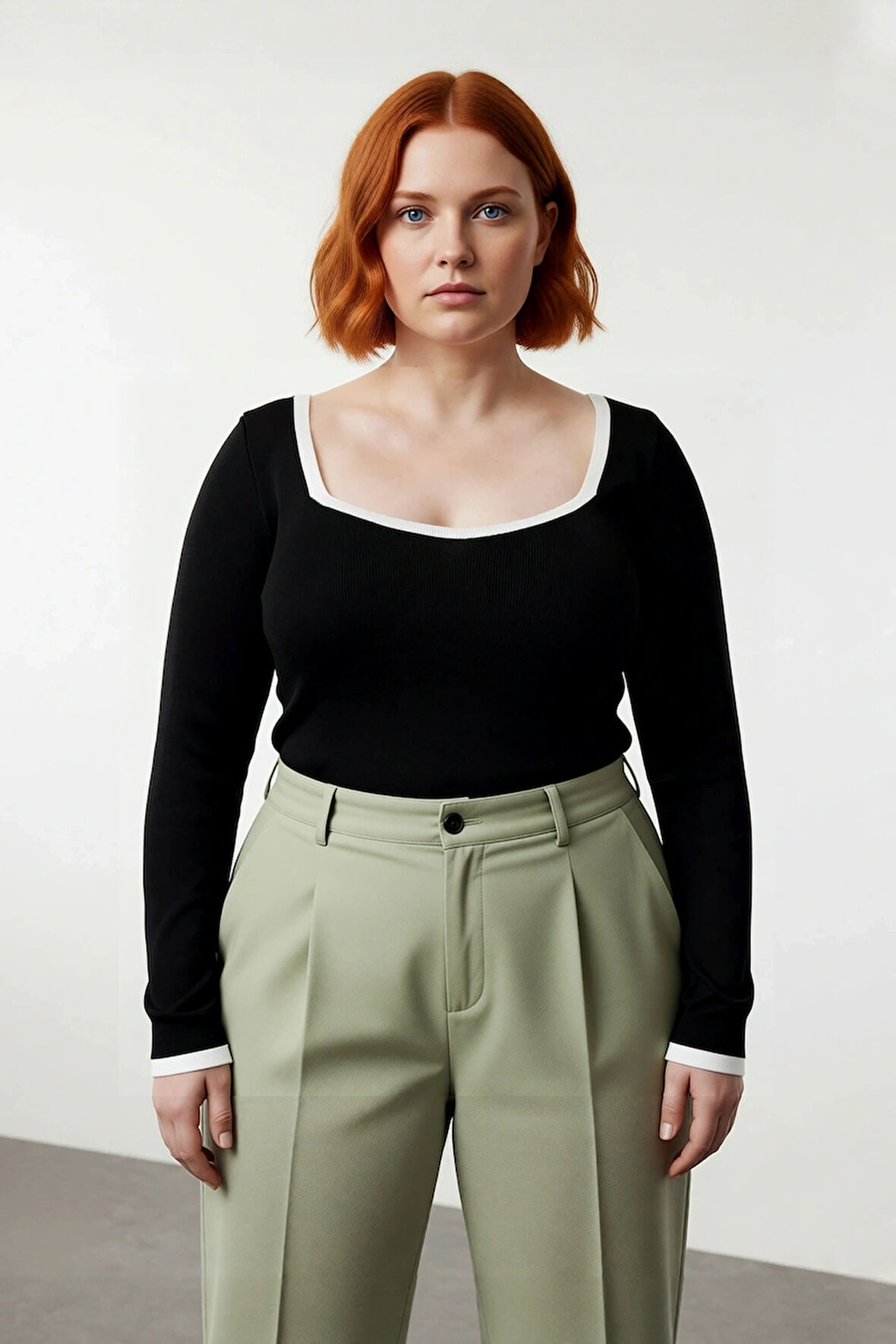 Kadınlara Özel Siyah Kare Yaka Triko Bluz Fitted Kesim Uzun Kol Şık ve Rahat Kombinler Yaratın