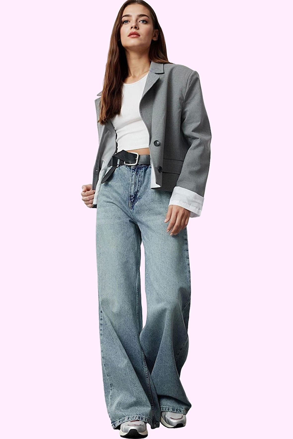 Kadın Denim Palazzo Jean Pamuk Rahatlık ve Şıklığı Bir Arada Günlük Kullanım Modern Tasarım