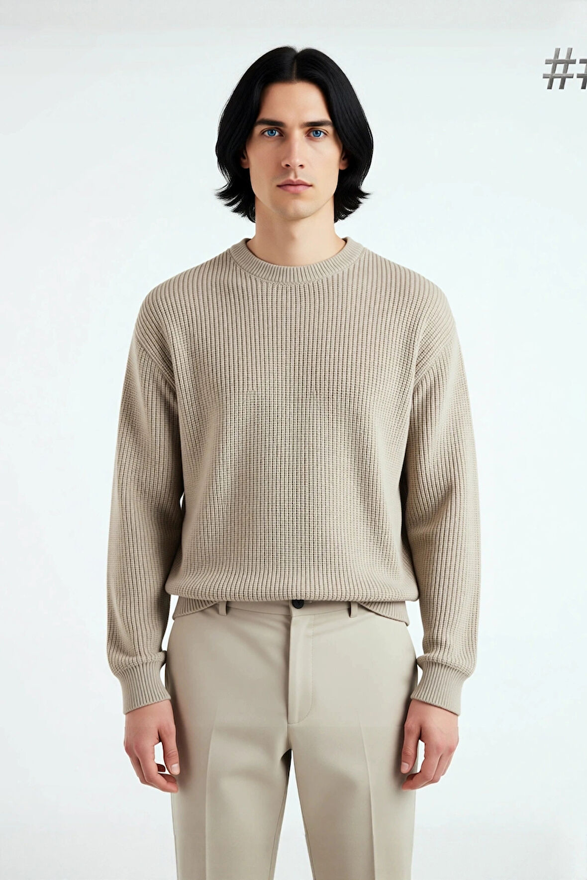 Soğuk Kış Günleri İçin Erkek Oversize Kalıp Bisiklet Yaka Rahat Triko Kazak Basic Stil Kaliteli