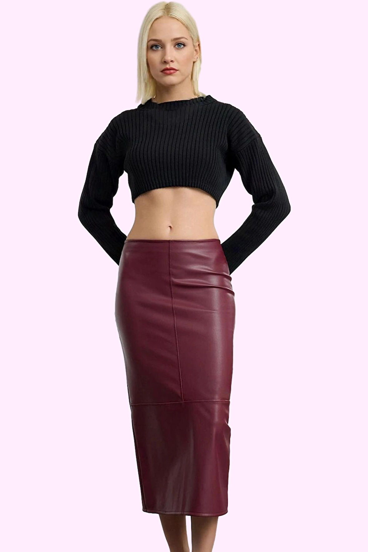 Kadın Maxi Etek Günlük Casual Yüksek Bel Kalem Kesim Fermuarlı Hafta Sonu Kaliteli Malzeme