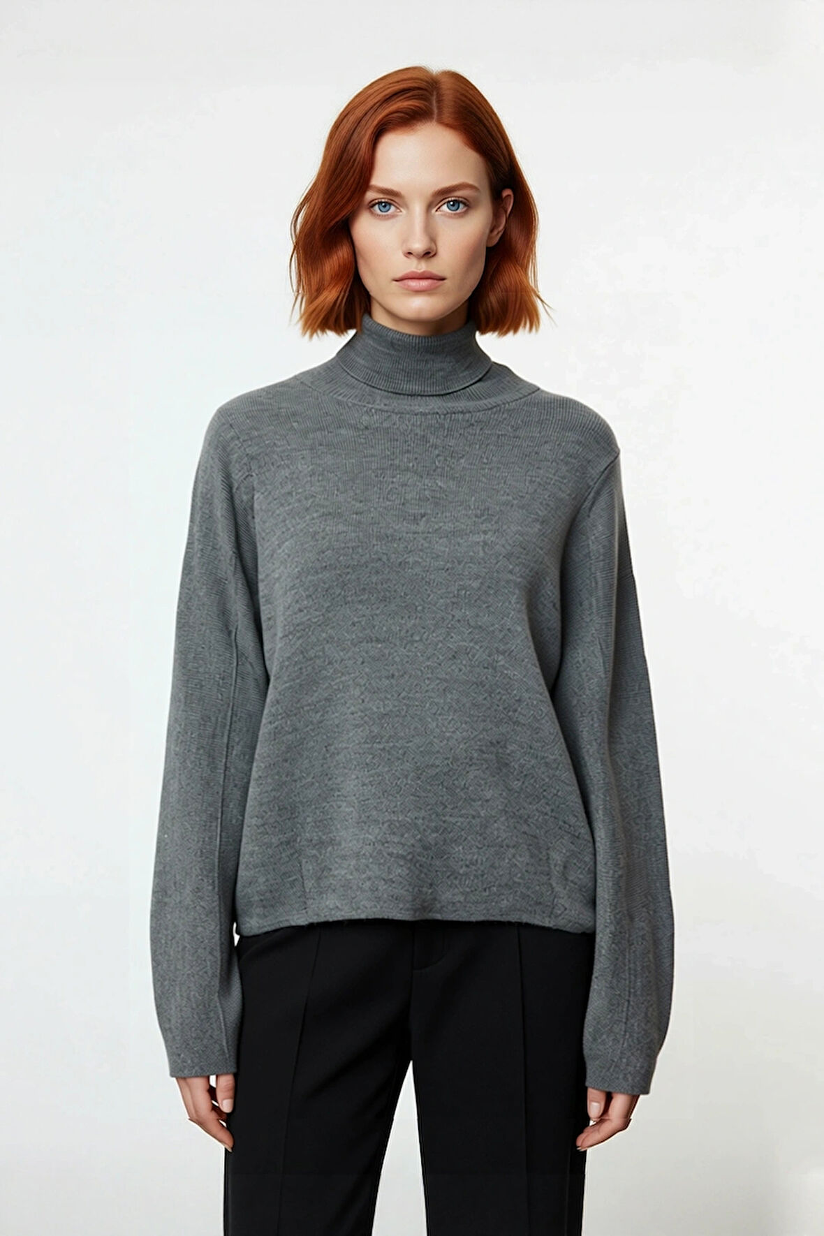 Kadın Günlük Akrilik Oversize Balıkçı Yaka Triko Kazak Konforlu Ve Şık Kış Kombinleri Kaliteli