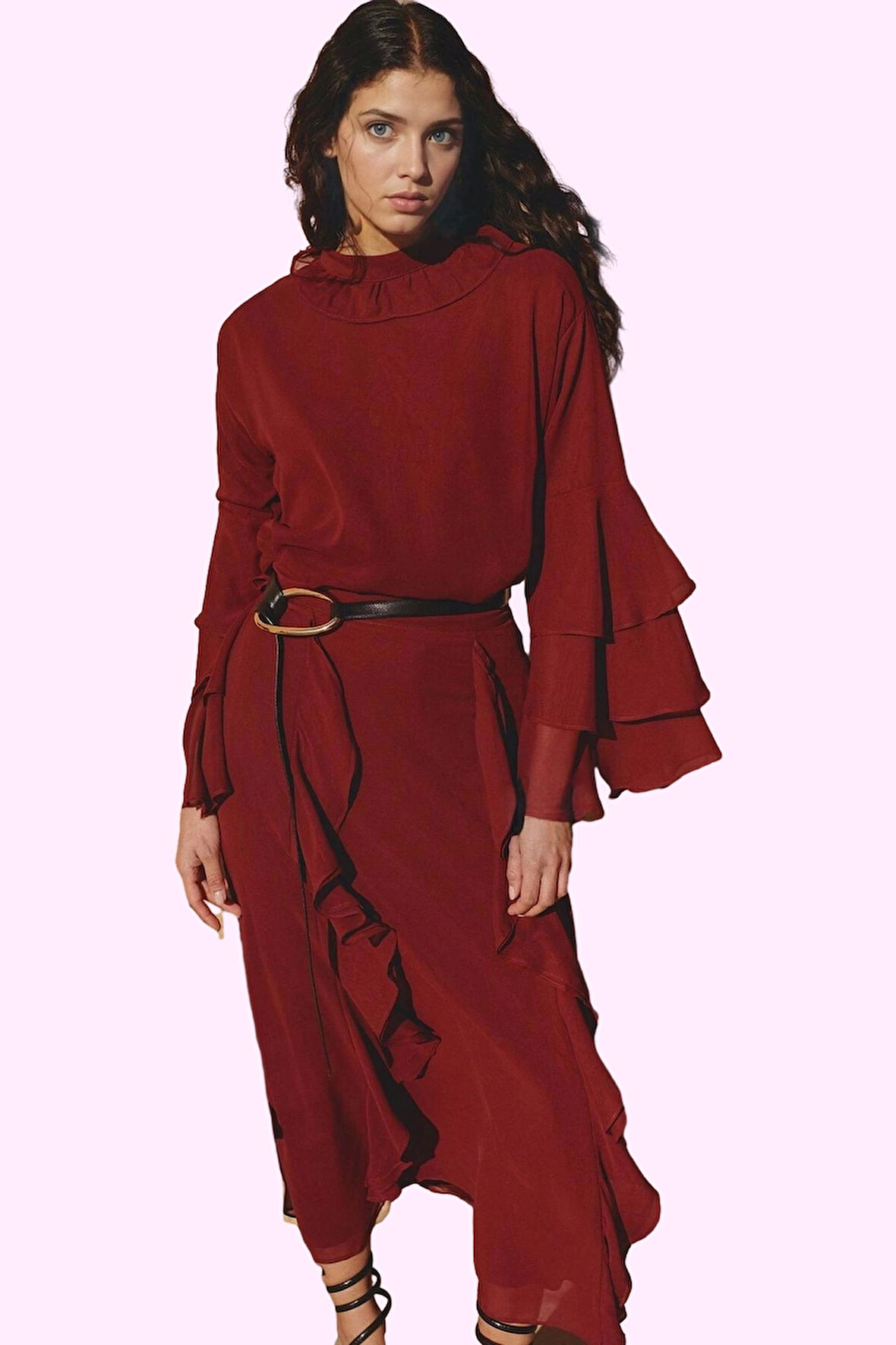 Kadın Maxi Etek Ramadan Koleksiyonu 100% Polyester Şifon Kumaş Günlük Kullanım Özel Günler