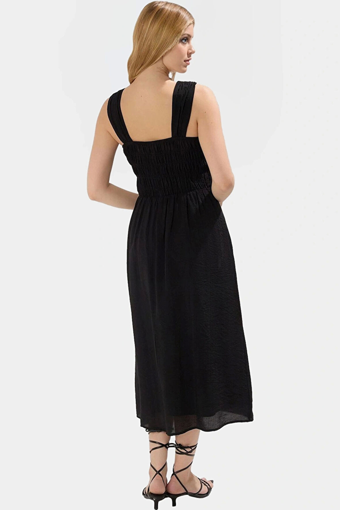 Cool & Comfort Elbise  Polyester Midi Boy Gipeli Detay Seçkin Malzeme Konforlu Kesim