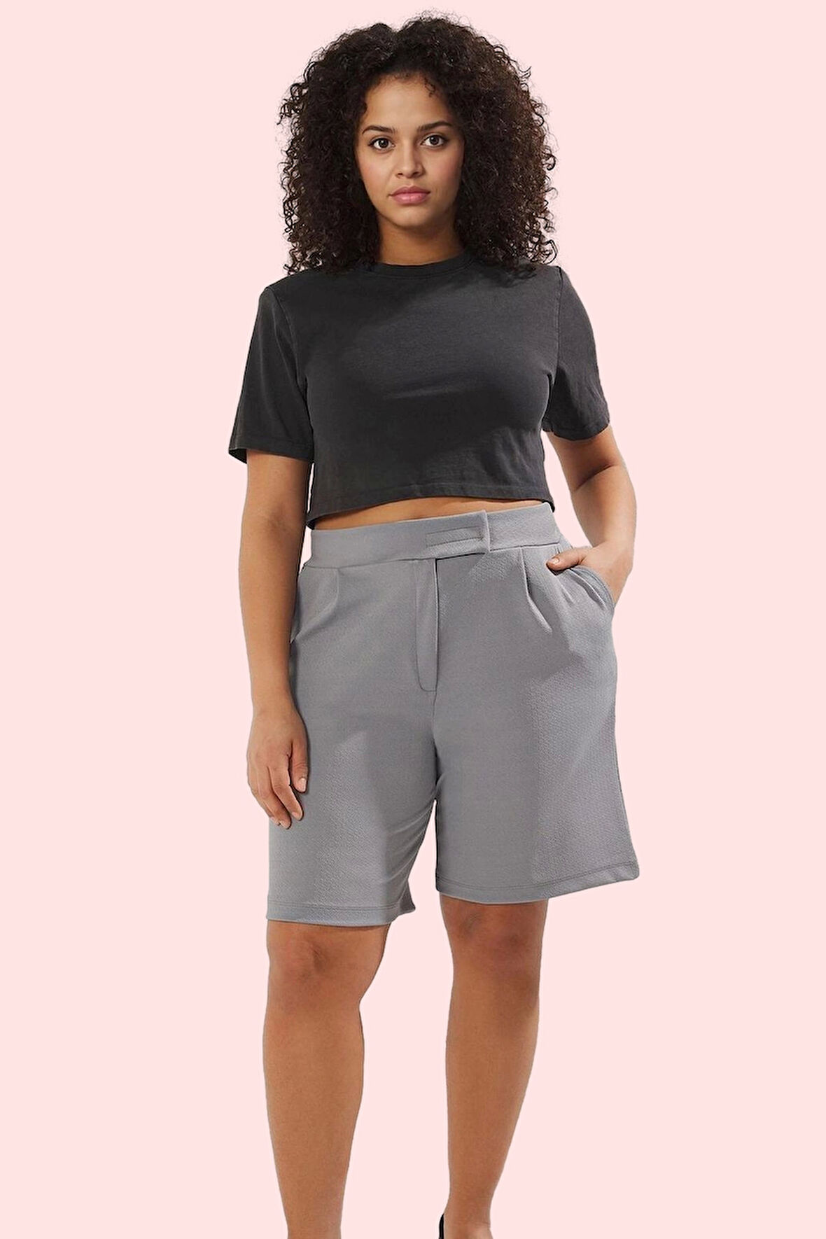 Kadın Boru Paça Örme Şort Polyester Günlük Kullanım için Rahat Hafta Sonu Kaliteli Malzeme