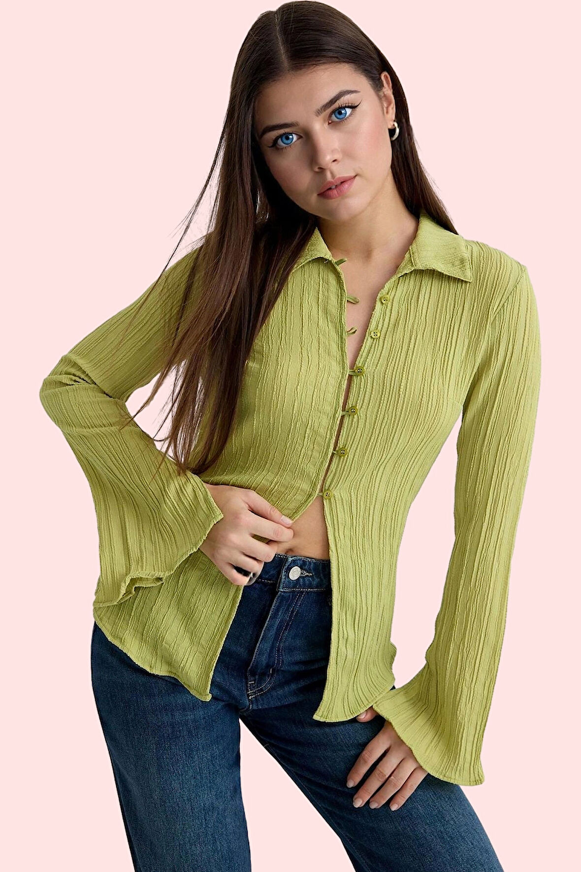 Kadın Basic Fitted Gömlek Renk Casual Günlük Kombinler Hafta Sonu Yaz Aylarının Vazgeçilmezi