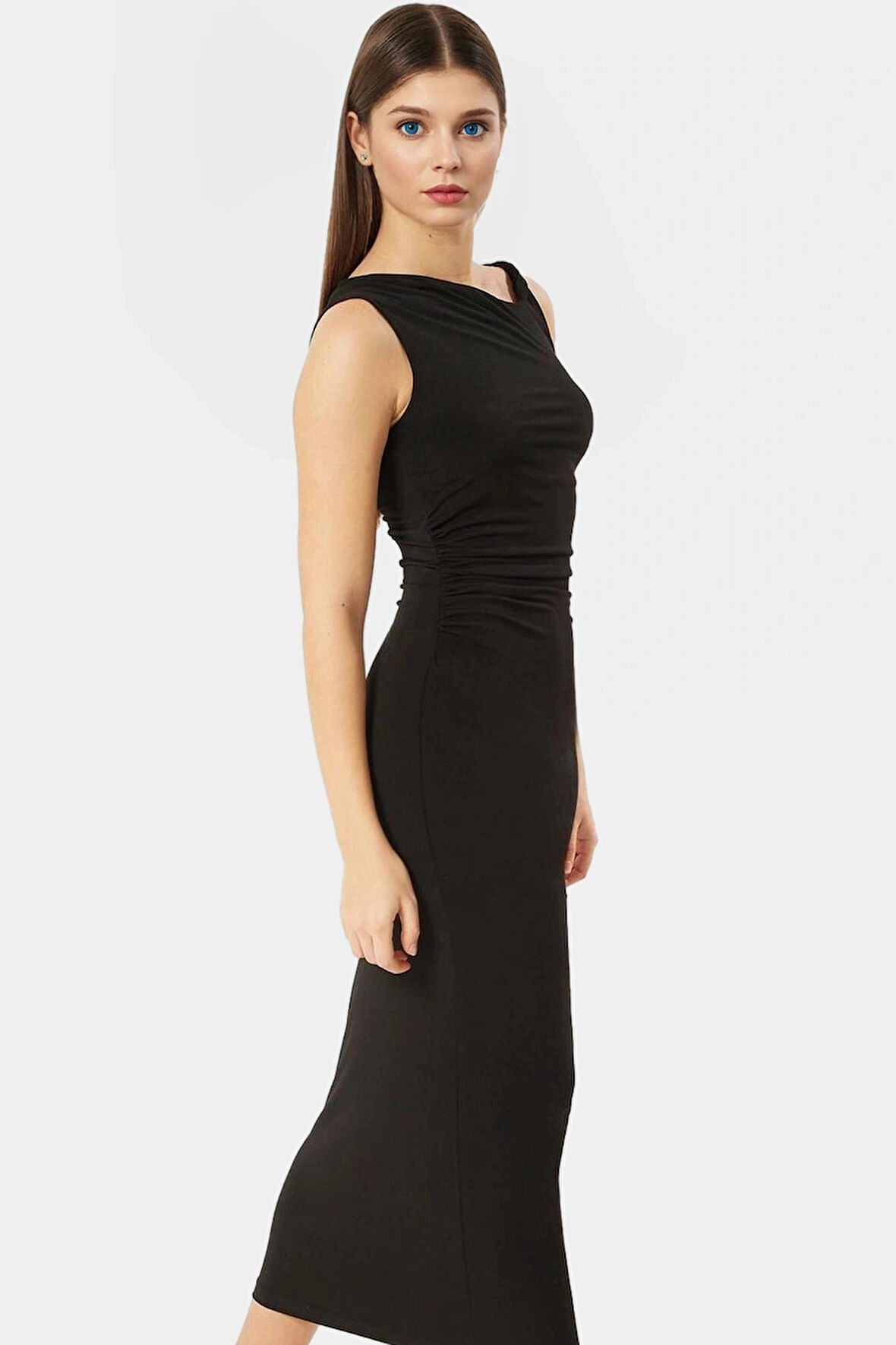 Şık Maxi Elbise Bodycon Kolsuz Örme Kumaş Günlük Kullanım Özenle Seçilmiş