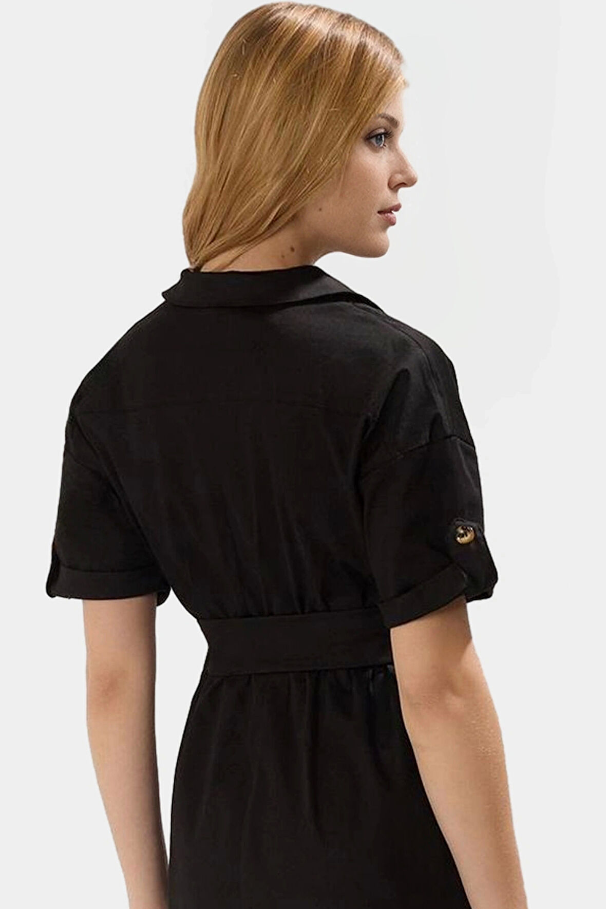 Yazlık Midi Elbise Rahat A Kesim Dokuma Kumaş Casual Stil Modern Dayanıklı Malzeme