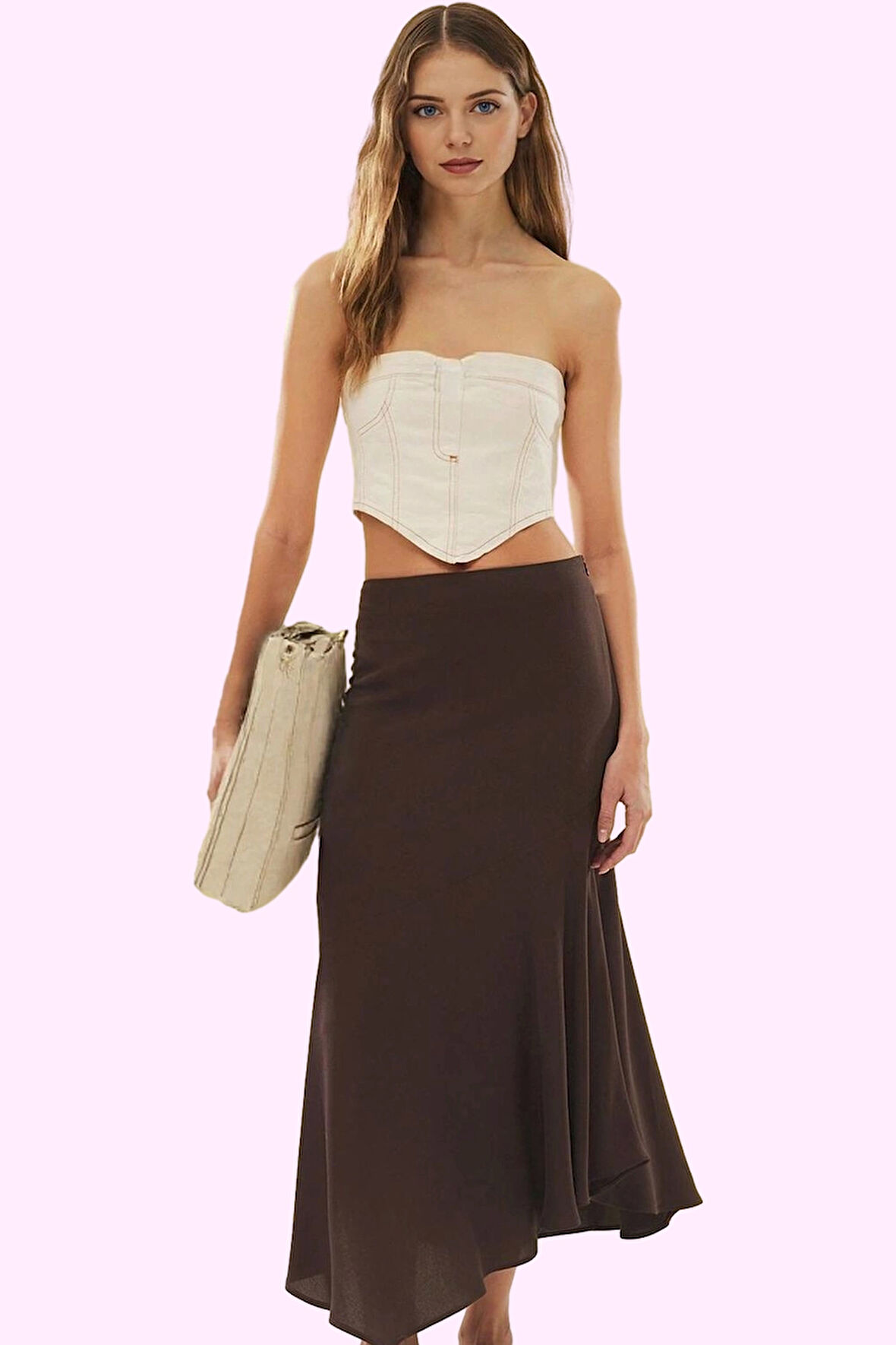 Kadın Viskoz Shally Dokuma Maxi Etek Casual Günlük Stil Yaz Hafta Sonu Stilin Buluştuğu Yer