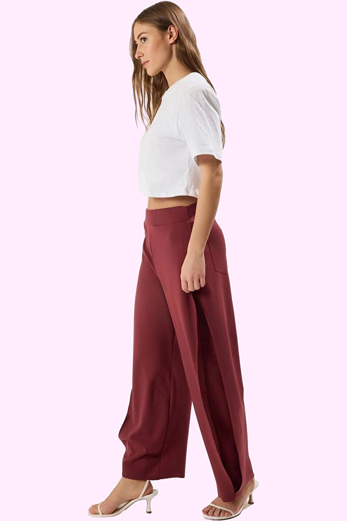 Kadın Geniş Paça Yüksek Bel Pantolon Günlük Casual Regular Hafta Sonu Yaz Aylarının Vazgeçilmezi